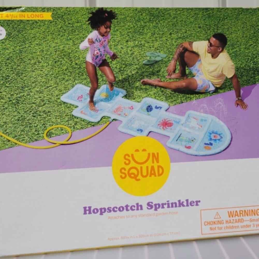 Sun Squad Inflatable Hopscotch Sprinkler w/ Sea Animal Theme 88.25" x 30…‎